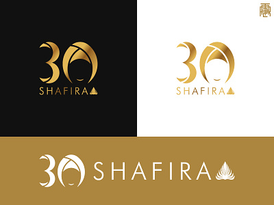 Shafira 30th Anniversary Logo Concept 0 3 30 black black gold brand gold islam logo moslem moslem wear three