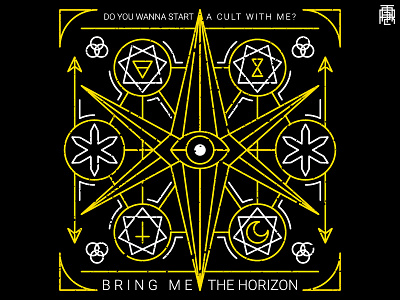 Start a Cult arrow bmth bring me the horizon crescent cross cult line lineart metal monoline moon rock