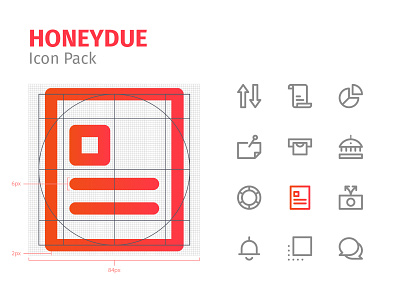 Honeydue Icon Pack app art button device finance icon icon pack icon set iconography identity mark label money system icon