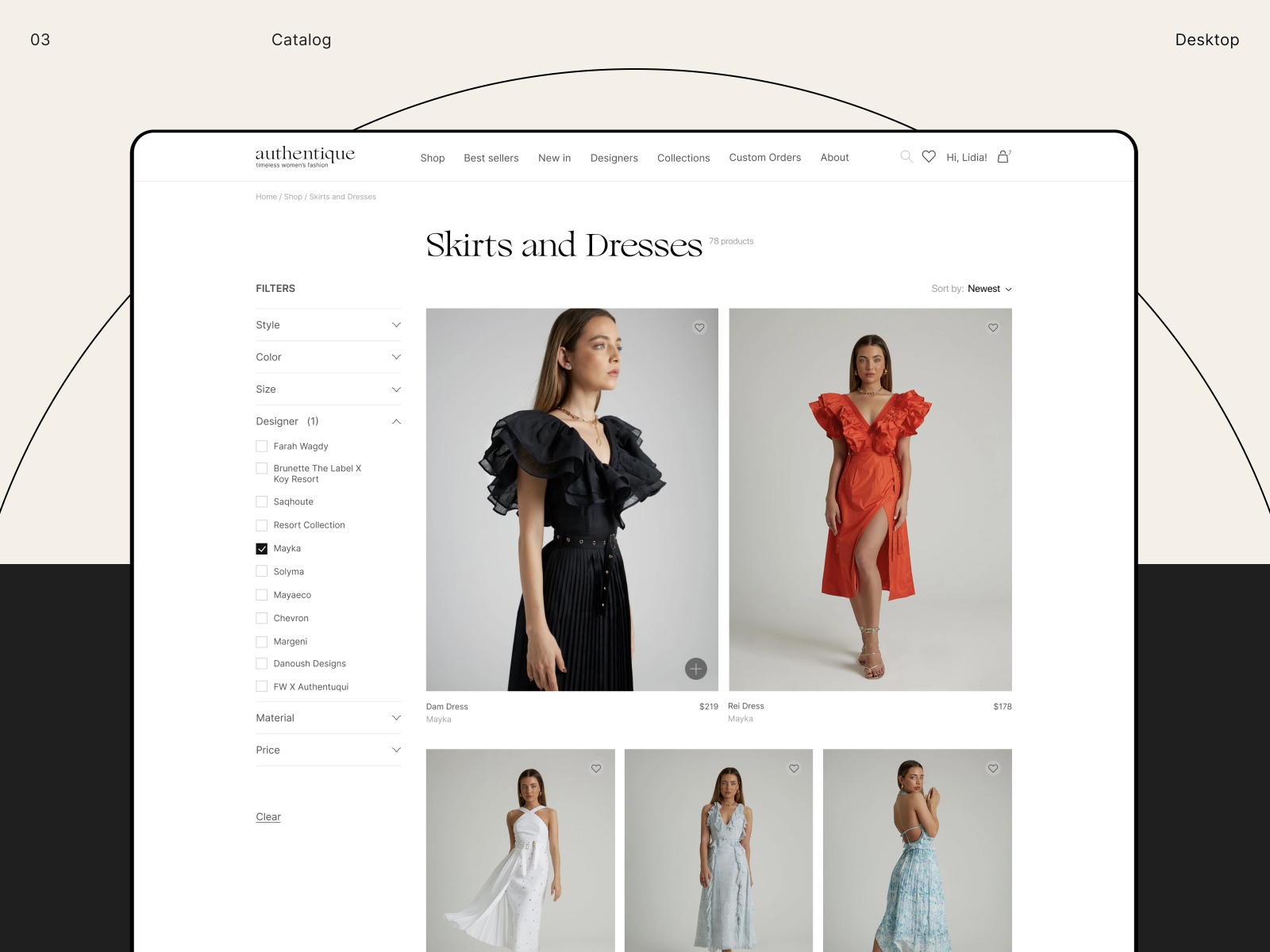 E-commerce Website Design by Lidia Santoyan on Dribbble