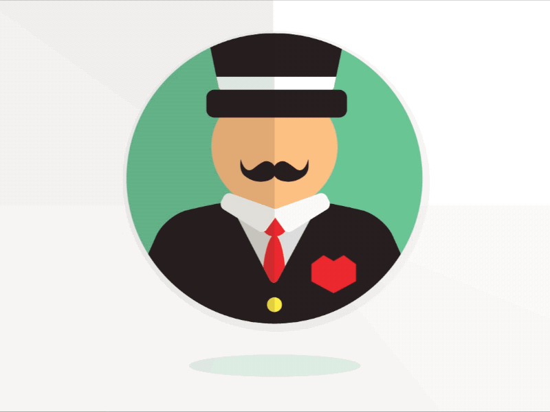 3D Hubs Mayor Badge badge heart icon mayor moustache tie top hat