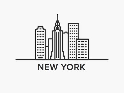 New York City 3dhubs building bw city icon illustration lines new york office skyscraper stroke