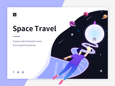 Space travel app dreams illustrations lovers memories space stars travel ui ux web