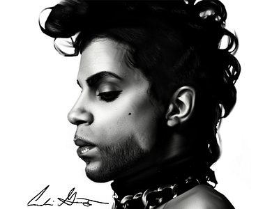 Prince Digital Painting apple black and whiteart doodle drawing graphic hand drawn illustration illustrator painting procreate sketch