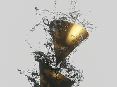 It's Alive abstract animation blender3d branding design floating gold gravity modeling render