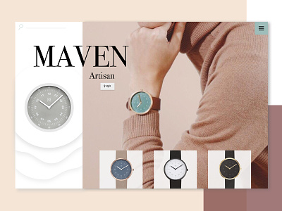 Maven Collection branding design minimal watch web