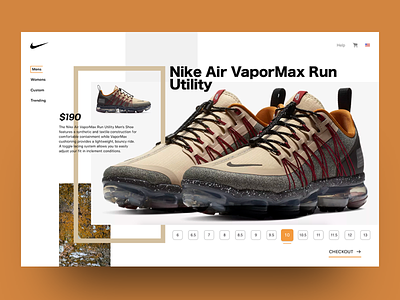 Nike Fall FLAVOR branding colorway design graphics landing page nike shoes ui uidesign