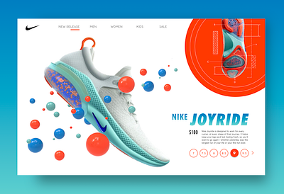 Take your Nike's for a JOYRIDE branding color design graphics illustration landing page nike rendering shoes trending ui ui ui ux uidesign vector