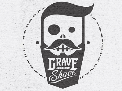 Grave Before Shave T-Shirt Design beard skull tshirt