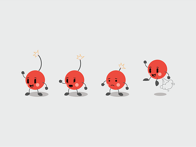 Cherry Bomb animation character comic cute design flat illustration vector