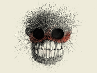 Mischiefs grin creepy dark digital illustration pencil