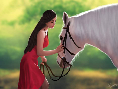 Girl and the Horse Painting