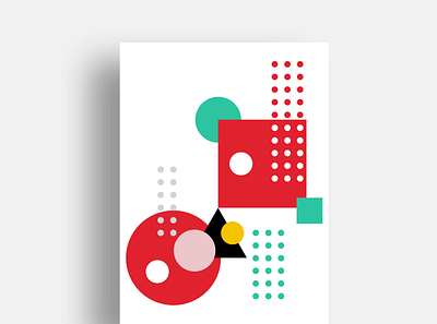 Abstract abstract agrib art blocks circles dots geometric geometric design geometrical green overlapping poster poster design print design red square yellow