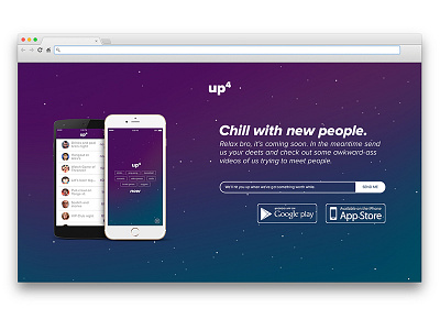 Up4 Landing Page app sign up web website