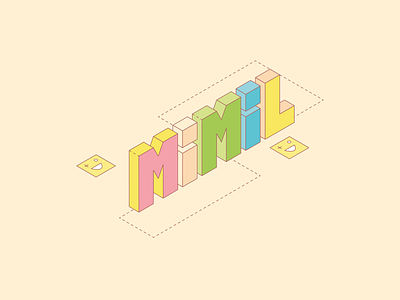 Nickname hago isometric mimil naickname nice typography vector