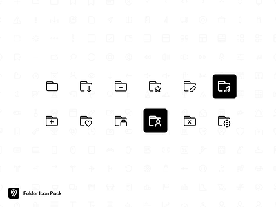 Folders Icon Pack add edit favorite figma folders icon icon design icon pack icon set icongraphic iconography iconography graphic icons icons pack iconset line icons media profile settings user