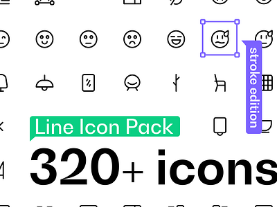 Line Icon Pack - Custom stroke edition (320+ icons)