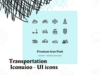 Iconuioo - Transportation icon pack editable icons icon icon design icon pack icon set iconography icons icons pack iconset illustration illustrator line icons premium icons stroke icons svg svg icons ui