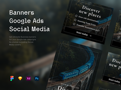 Blog and Travel - Banners ads adsence banners blog blogger blogging cover instagram post social media story travel travel banner traveling twitter