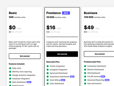 Pricing vol.1 - Web UI