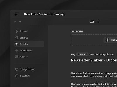 Newsletter Builder - UI concept builder dashboard email emailing icon icons interface newsletter template tool ui ui ux user interface