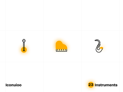 Iconuioo - Instruments adobexd design figma graphic design guitar icon collection icon pack icon set iconography icons instruments line icons marketing assets marketing icons music piano sketch stroke icons visual design
