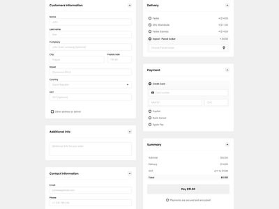 eCommerce - Checkout - Exploration button buy cart check checklist checkout component ecommerce figma form input interface select store ui user interface variants