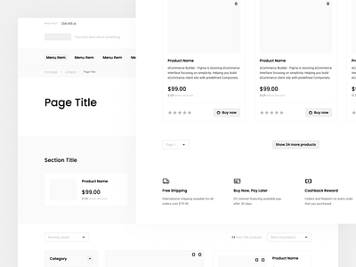 eCommerce - Category - Exploration button buy component ecommerce figma input items layout list picker product products sections select store template theme ui user interface variants