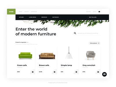 eCommerce - Root UI Kit example components content ecommerce figma freebie furniture inpiration styles ui ux web webdesign