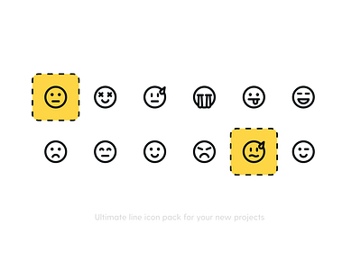 Emoji Icon Pack angry design emoji emoji set emojis figma flat icon freebie icon pack iconography icons iconset line sad smile