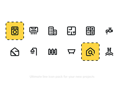 Real Estate Icon pack fence flat freebie freebie icon house iconography icons icons pack iconset illustration line icon line icons pool search shower vector water