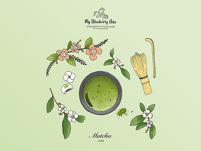Matcha Tea calendar graphic design illustration matcha papeterie stationery tea