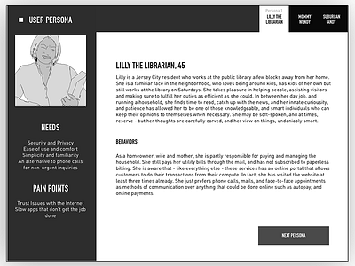user-persona sample desktop inspiration layout template uiux. minimalist userpersona web webapp