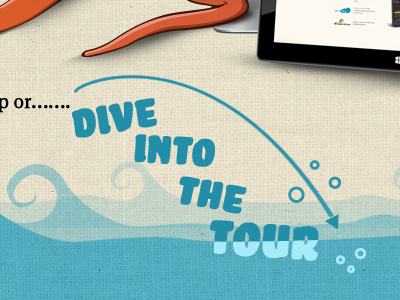 Dive into the tour design sea texture tour water web website