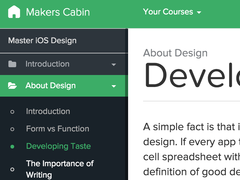 Makers Cabin Course CMS