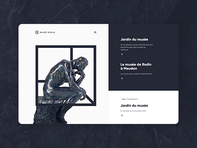Rodin Museum art concept design interface minimal museum ui ux website