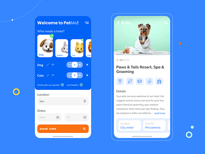 Booking app. Reserve a hotel for your pet 🐶 booking dogs emoji hotel app interaction mobile app mobile ui outline icon ui visual design