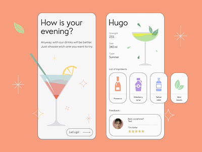Bar menu app | Mobile UI agency app app design art artwork concept design illustration mobile ui ui ux visual visual design