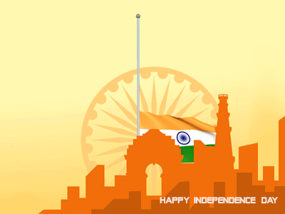 Indipendance Day 2d after effect animation flag illustration india indipendance day special