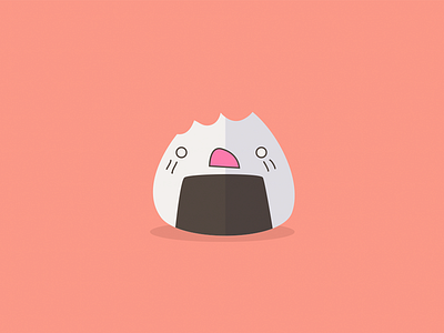 Onigiri flat food icon illustration japanese minimal minimalistic onigiri
