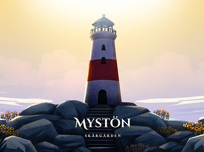 Mystön - Key art 2d 2d art archipelago concept art illustration island lighthouse