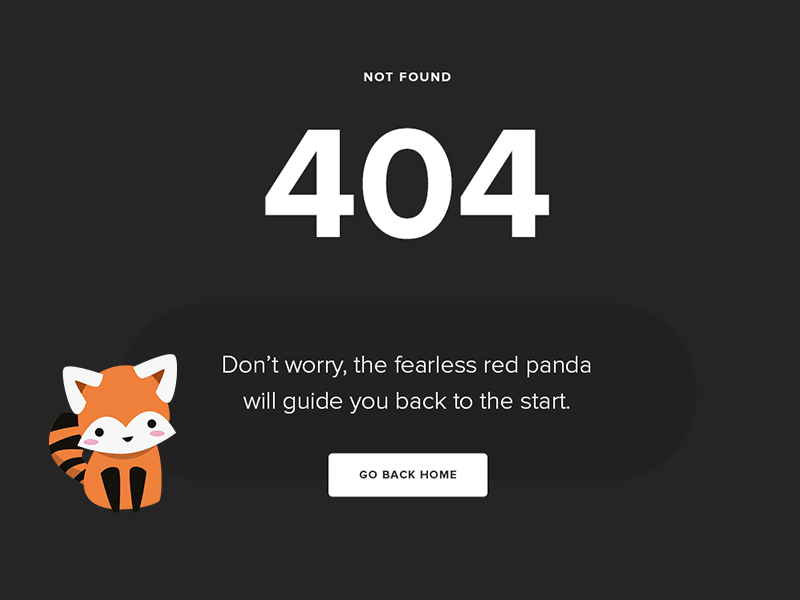 Agigen 404 error page 404 animation design error gif page red panda web web design