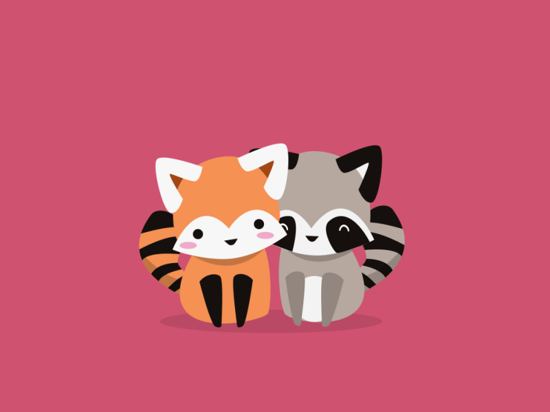 The loving red panda 2d animation gif heart love motion raccoon red panda valentine valentines day