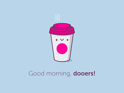 Morning coffee coffee cute dooer icon illustration illustrator pink vector