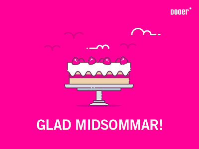 Happy Midsummer! cake dooer icon illustration midsommar midsummer strawberry sweden swedish vector