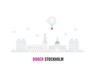 Dooer Stockholm City building city dooer illustration landmark line art outline skyline stockholm sweden