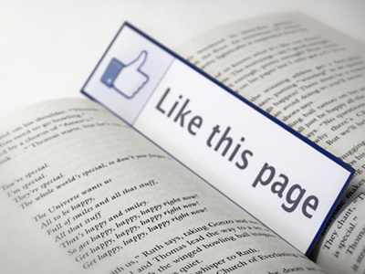 Like This Bookmark blue book bookmark facebook funny like page pun typography white