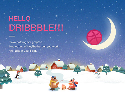 Hello, Dribbble! illustrator ui