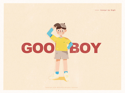 【Procreate】Little boy illustration-01 ipad 人物 好孩子 帽子 插图 插画 时尚 画画 站立 表情 造型 青春
