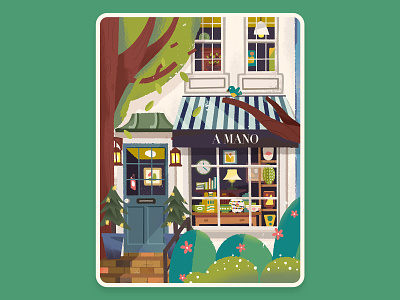 House illustration -Shop 商店 店铺 房子 房屋 插图 插画 风景